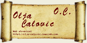 Olja Ćalović vizit kartica